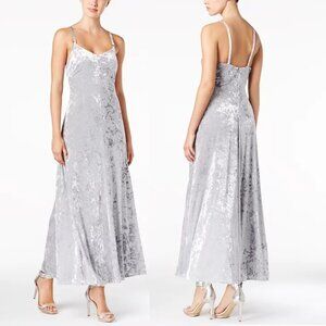 Calvin Klein Strapped Crushed Velvet Slip Silhouette Maxi Dress